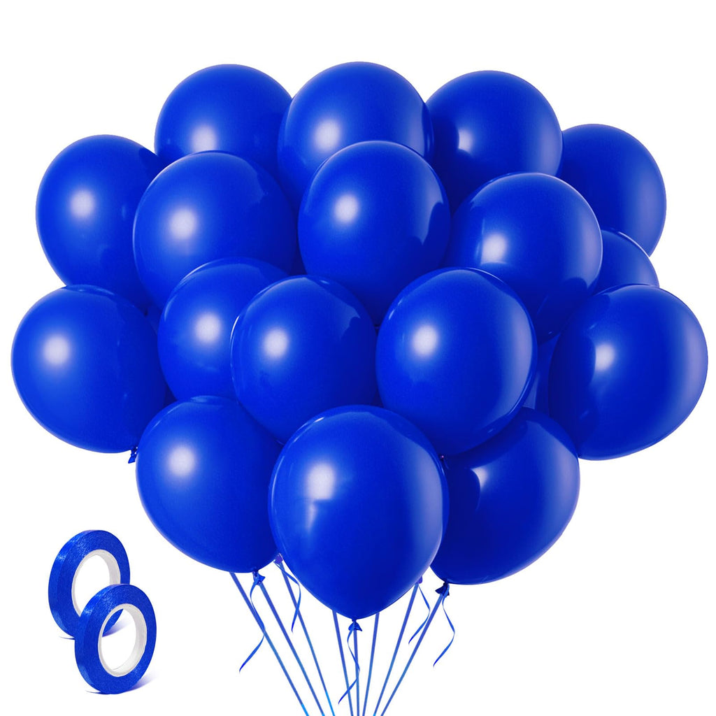 Bomsi Blue Balloons 100 Pack - Royal Blue 12-Inch Party Decorations for Birthday, Graduation & Patriotic Events