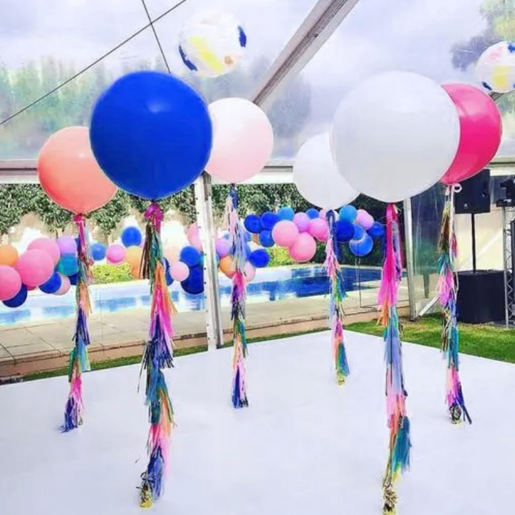 BONJLE Blue 36 Inch Balloons – 9-Pack Giant Latex Balloons for Weddings, Birthdays & Celebrations