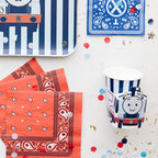 Bonjour Fete THOMAS & FRIENDS Large Red Bandana Napkins – 24 Pack | Officially Licensed