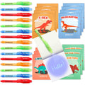 BONNYCO Invisible Ink Pen & Notebook Pack 16 — Dinosaur Party Favors for Kids