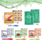 BONNYCO Invisible Ink Pen & Notebook Pack 16 — Dinosaur Party Favors for Kids