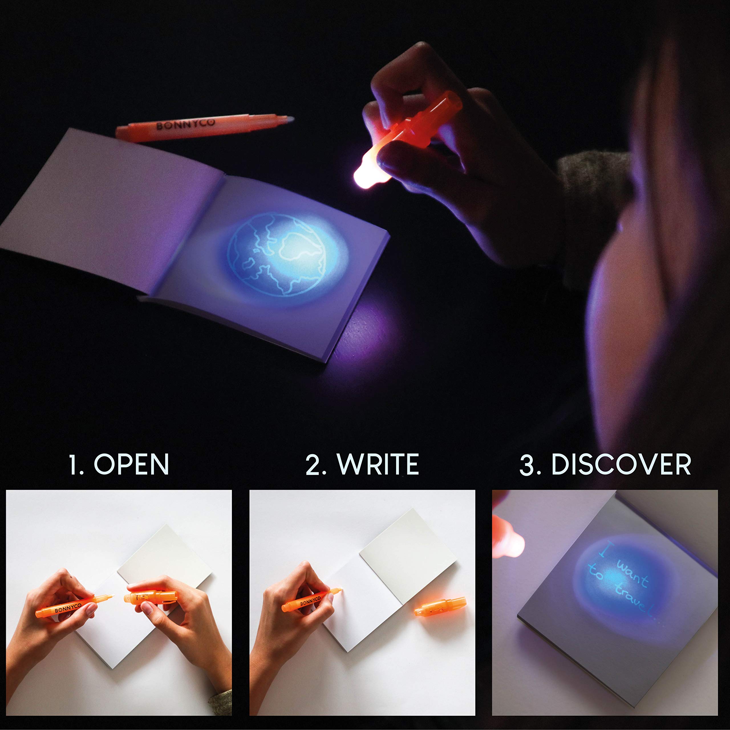 BONNYCO Invisible Ink Pen & Notebook Pack – 32 Spy Sets for Party Favors, Goody Bags & Classroom Prizes