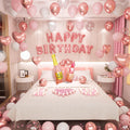Bonropin Rose Gold Birthday Decorations — Pink Balloons, Heart Foil, Lipstick & Champagne Bottle Decor