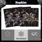 BOpusail 96Pcs Galaxy Movie Star Party Tableware Set – Serves 24 Guests