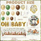 BORAMDO Woodland Animals Baby Shower Decoration Pack – 106 Pcs Forest Theme Party Kit