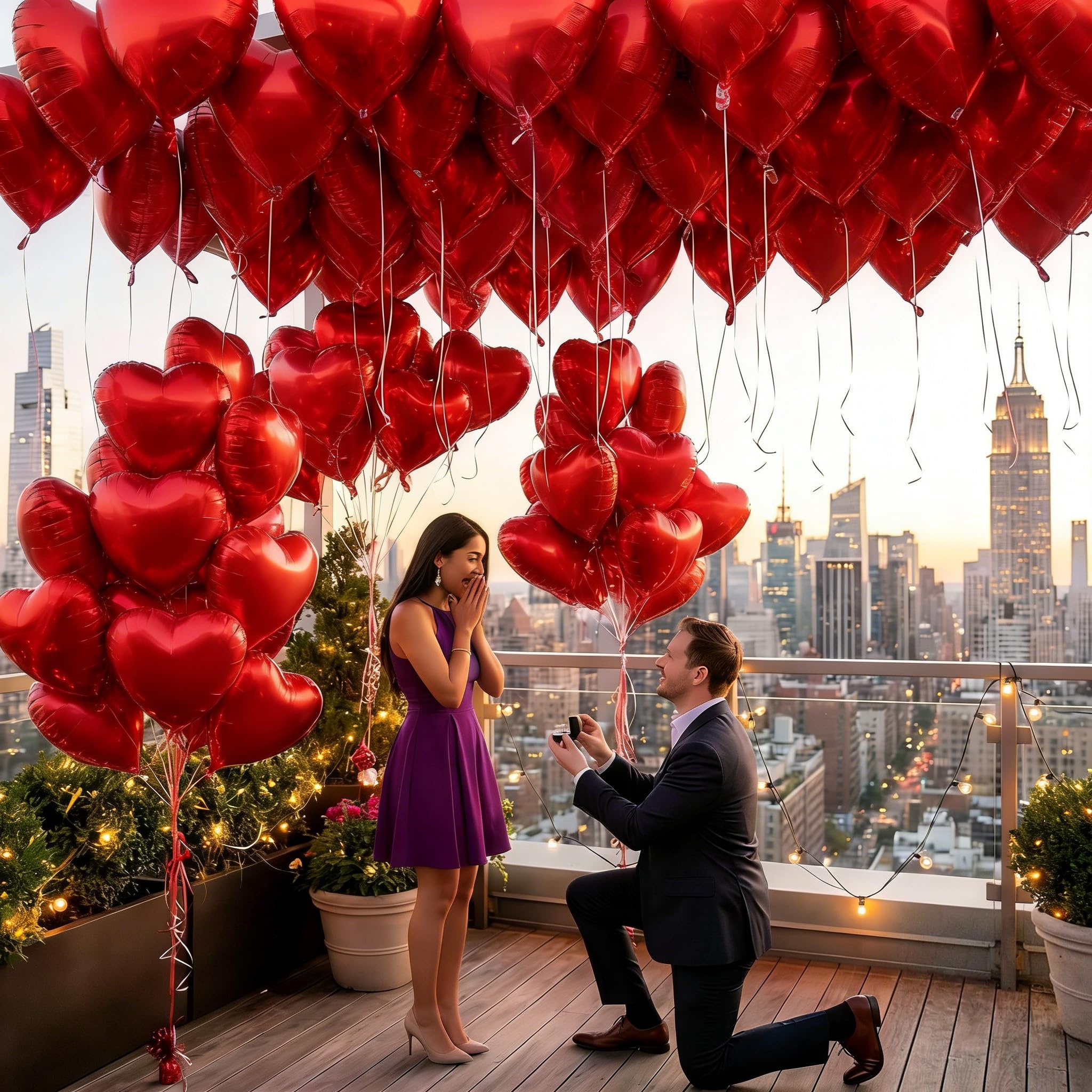 BorKinHa 20pcs Red Heart Balloons – 18in Foil Hearts for Valentine’s Day