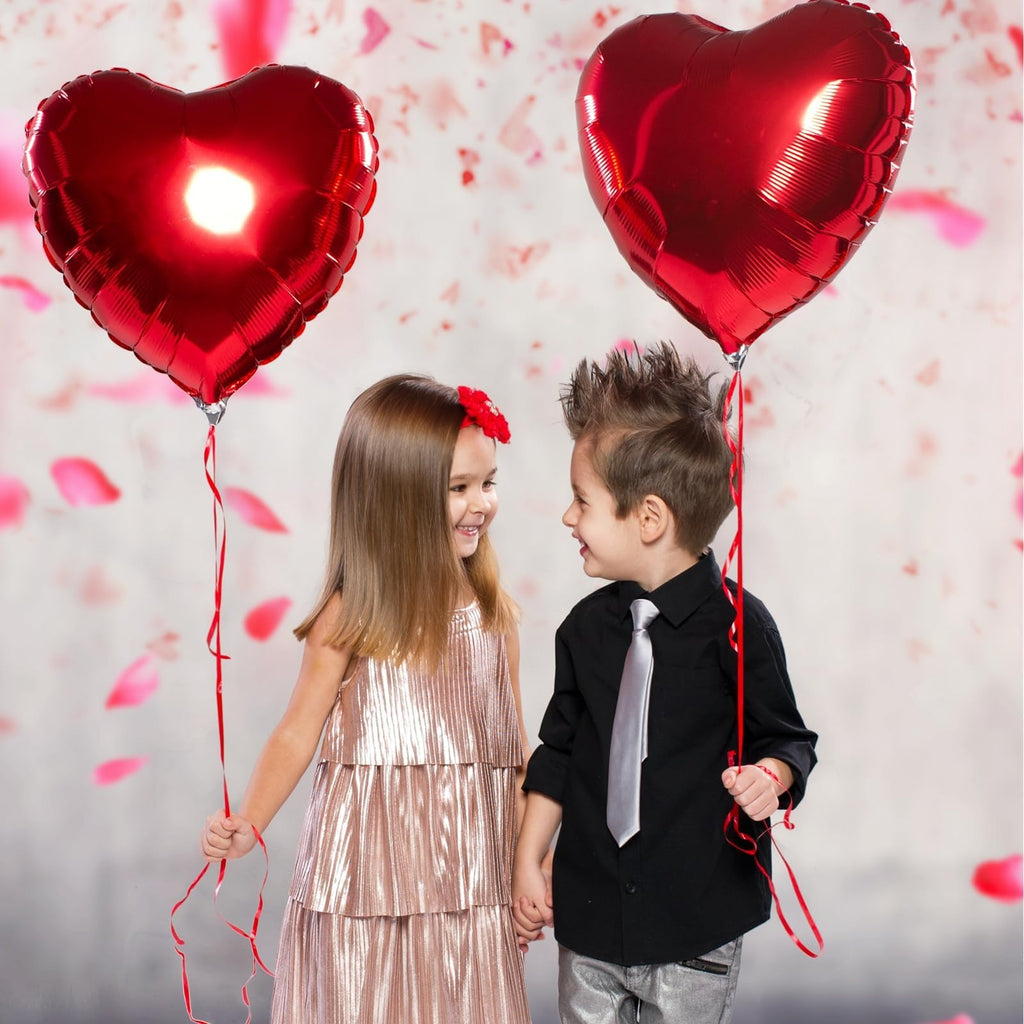 BorKinHa 20pcs Red Heart Balloons – 18in Foil Hearts for Valentine’s Day