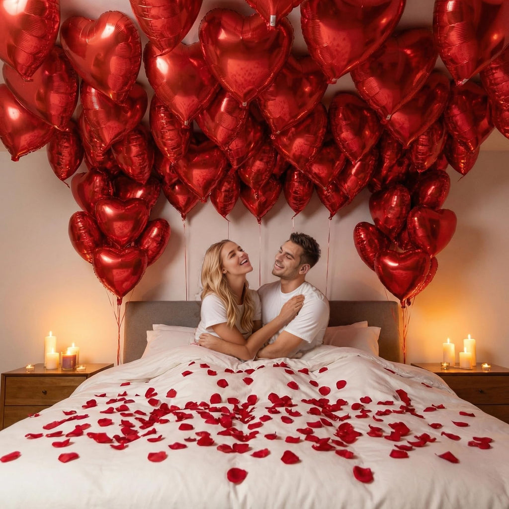 BorKinHa 20pcs Red Heart Balloons – 18in Foil Hearts for Valentine’s Day