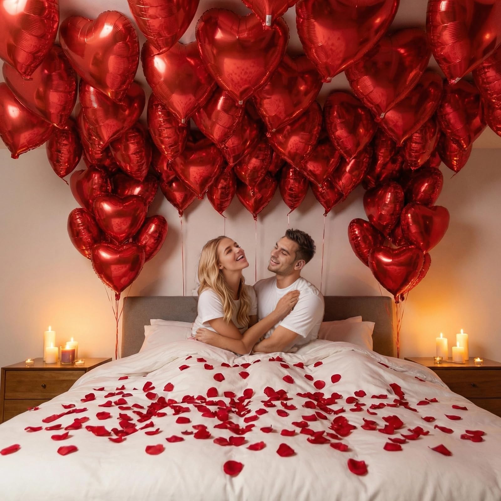 BorKinHa 20pcs Red Heart Balloons – 18in Foil Hearts for Valentine’s Day