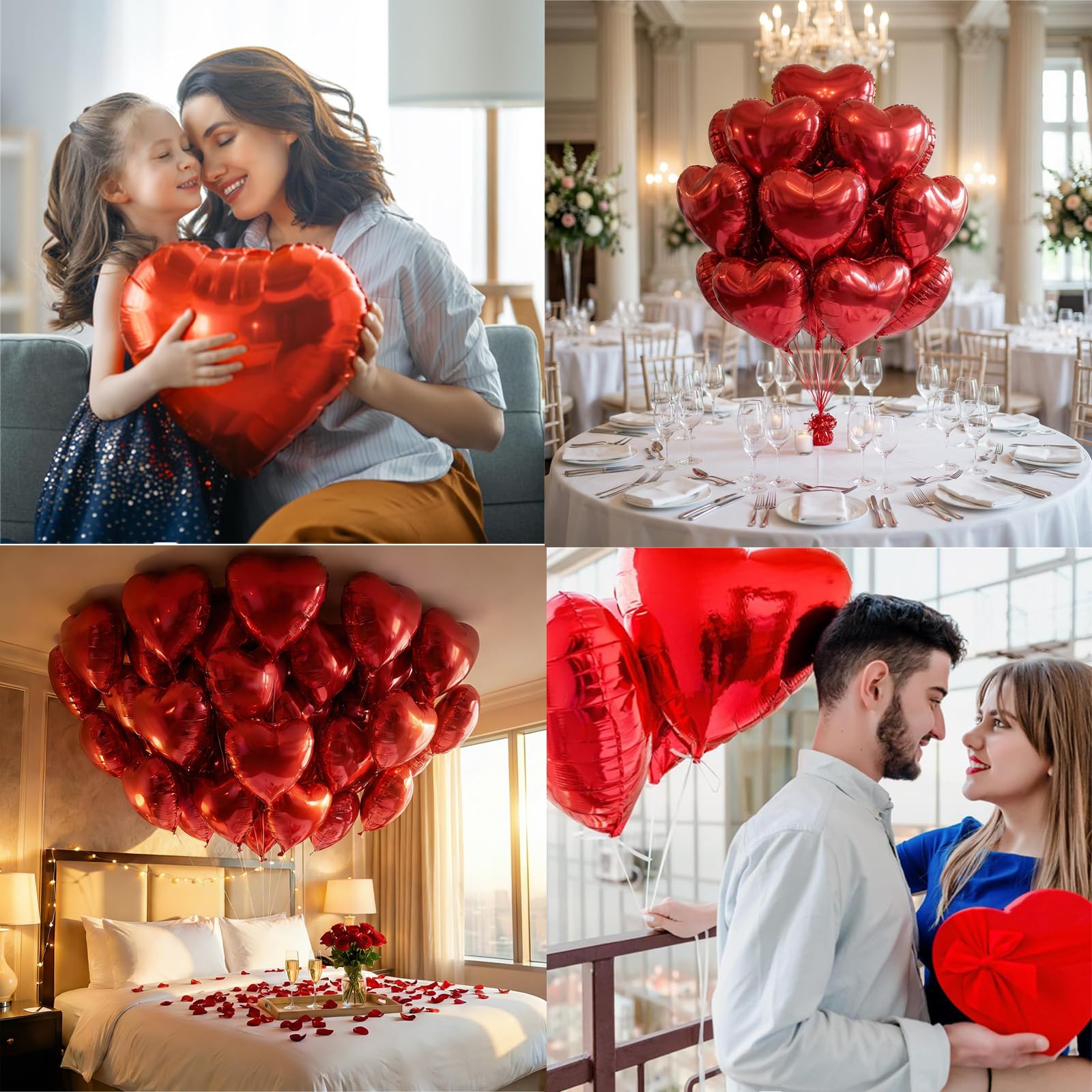 BorKinHa 20pcs Red Heart Balloons – 18in Foil Hearts for Valentine’s Day