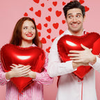 BorKinHa 30Pcs Red Heart Foil Balloons 18in – Valentine’s Day Decor
