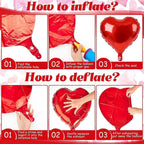 BorKinHa 20pcs Red Heart Balloons – 18in Foil Hearts for Valentine’s Day