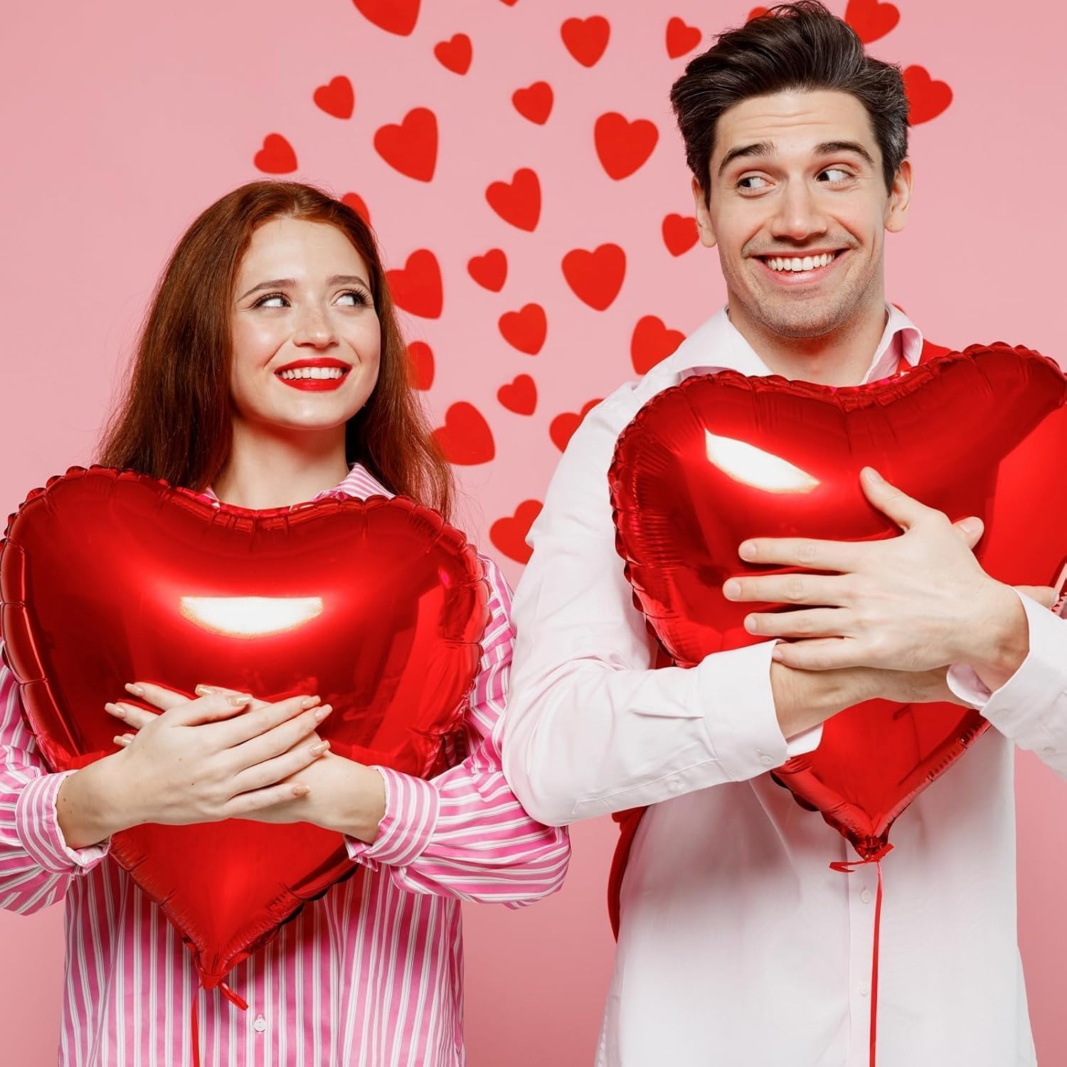 BorKinHa 20pcs Red Heart Balloons – 18in Foil Hearts for Valentine’s Day