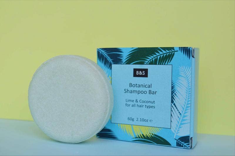 Botanical Limetten- und Kokosnuss-Shampoo & Duschstück – Plastikfreie vegane Eco-Duschstücke, 60g
