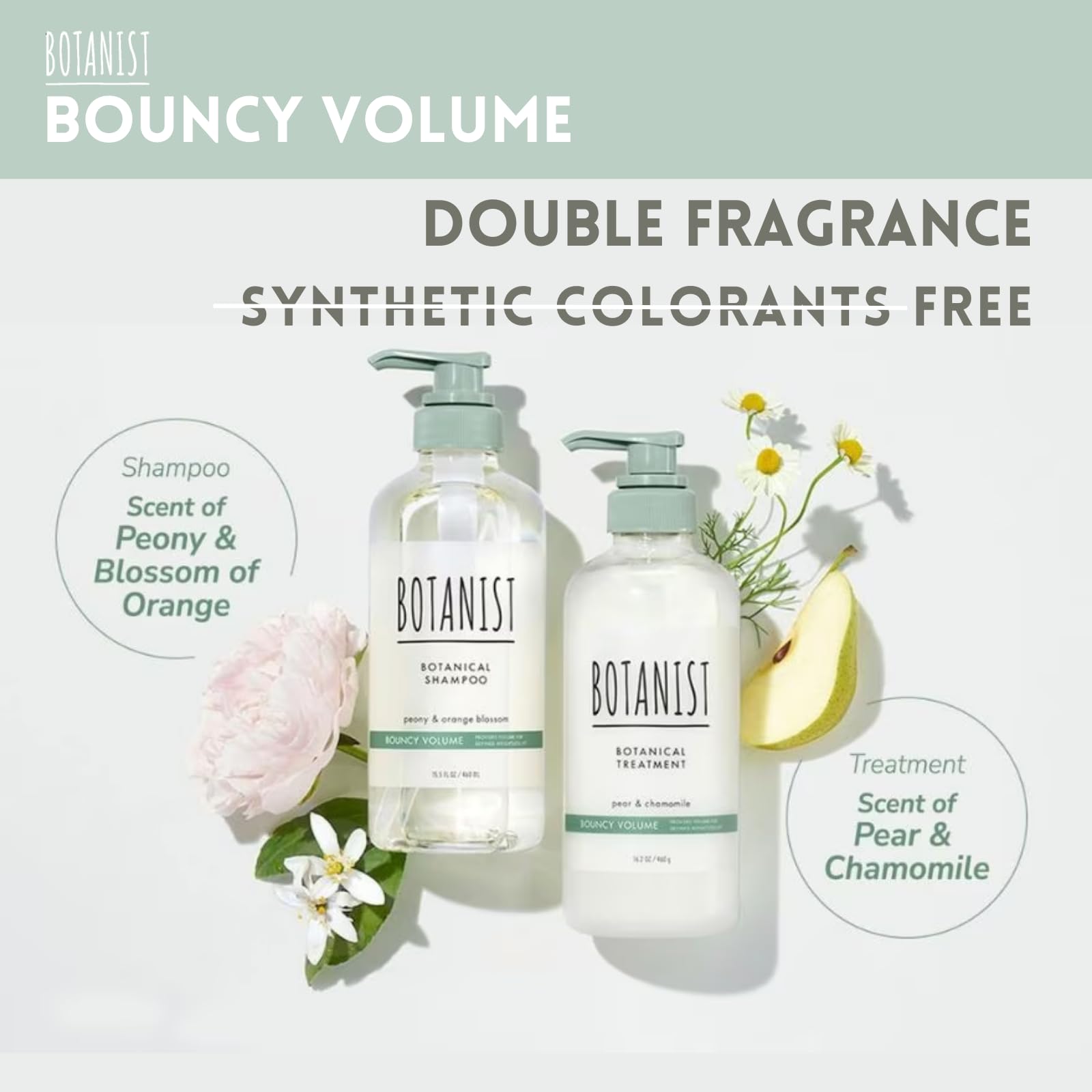 Botanist Organic Shampoo for Women & Men – Curly Hair Care, Peony & Orange Blossom, 15.5 Fl Oz