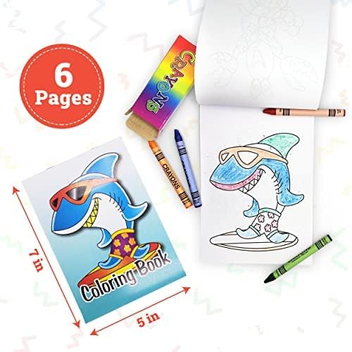 Bottles N Bags Bulk 72 Mini Coloring Books with Crayons – Party Favors & Classroom Giveaways (72 Pack)