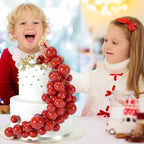 BOUBONI 48 Pcs Red Ball Cake Toppers – Multi-Size Foam Decorations for Birthday & Wedding