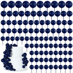 BOUBONI 138 Pcs Blue Ball Cake Toppers – Multisize Foam Decorations for Cakes