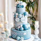 BOUBONI 48 Pcs Light Blue Ball Cake Topper Decorations – Foam Ball Toppers for Cakes, Cupcakes, Birthday & Wedding