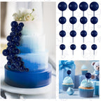 BOUBONI 138 Pcs Blue Ball Cake Toppers – Multisize Foam Decorations for Cakes