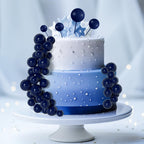 BOUBONI 138 Pcs Blue Ball Cake Toppers – Multisize Foam Decorations for Cakes