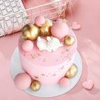 BOUBONI 48 Pcs Cake Topper Decorations – Balloon Toppers & Foam Ball Picks (Rose Gold, Pink, White, Gold)