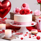 BOUBONI 48 Pcs Red Ball Cake Toppers – Multi-Size Foam Decorations for Birthday & Wedding