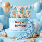 BOUBONI 48 Pcs Light Blue Ball Cake Topper Decorations – Foam Ball Toppers for Cakes, Cupcakes, Birthday & Wedding