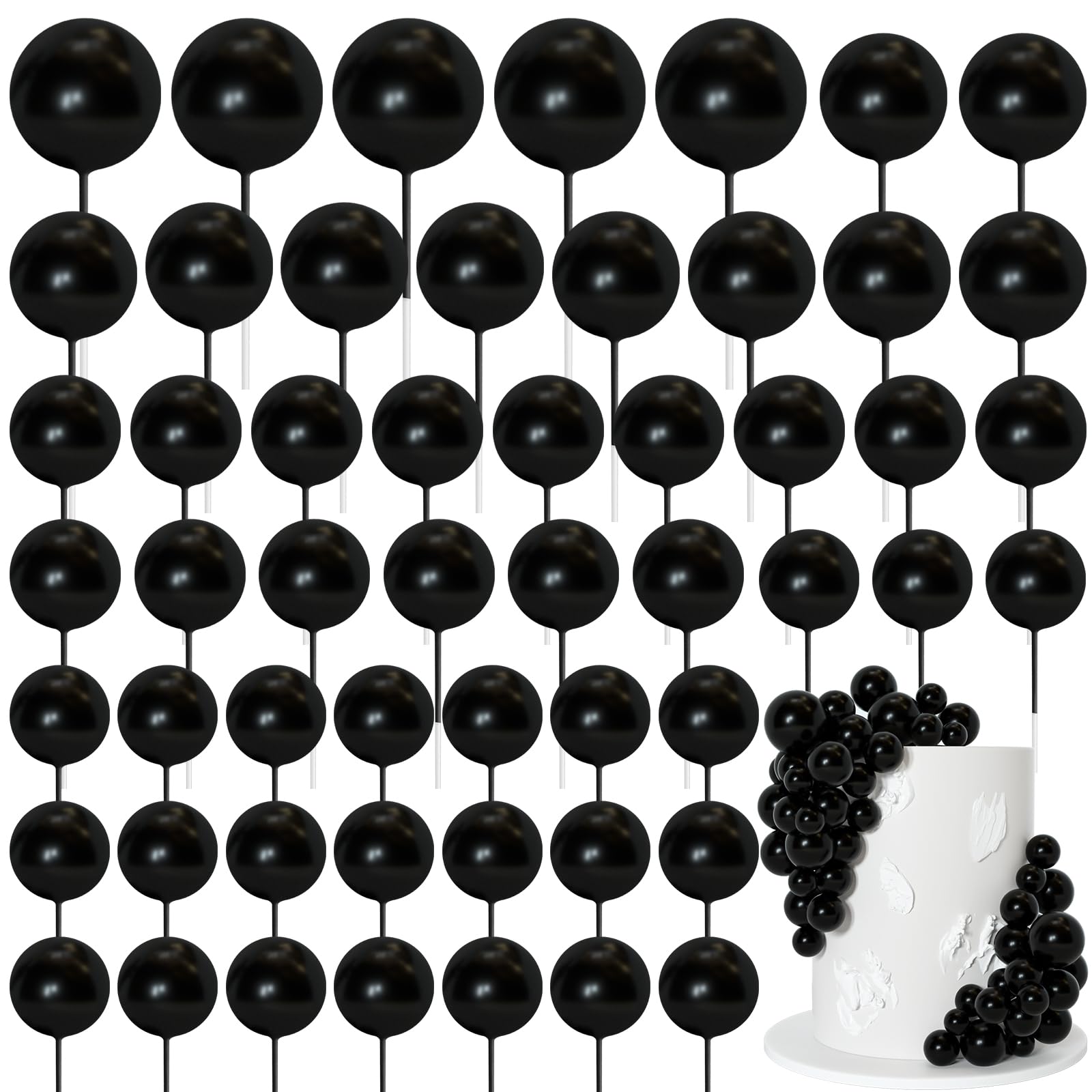 Bouiexye 75 Pieces Multicolor Cake Balls Topper Decorations | Foam Cupcake Toppers for Cakes & Parties