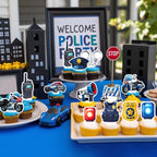 BQF 48 Pcs Police Cupcake Toppers – Police Birthday Party Decorations