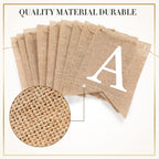 Breling Burlap Happy Birthday Banner Flags + 2 LED Fairy Lights — Rustic Party Garland (2 Banners + 2 Light Strings)