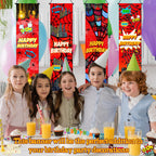 Breling 4 Pack Spider Web Backdrop Banner Decorations — 47.24 x 11.81 inches | Large Spider Background for Sport-Themed Birthday Parties