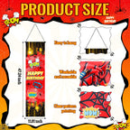Breling 4 Pack Spider Web Backdrop Banner Decorations — 47.24 x 11.81 inches | Large Spider Background for Sport-Themed Birthday Parties