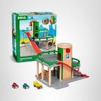 BRIO World Parking Garage - 7-Piece Wooden Toy Set | FSC-Certified, Ages 3+