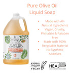 Brittanie's Thyme Pure Organic Castile Soap Refill with Frankincense — 1 Gallon | Vegan, Gluten-Free, Non-GMO