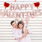Broeify 16-Inch Rose Gold HAPPY VALENTINE'S DAY Balloons Set | Elegant Letter Foil Balloons for Valentine’s Day Decorations