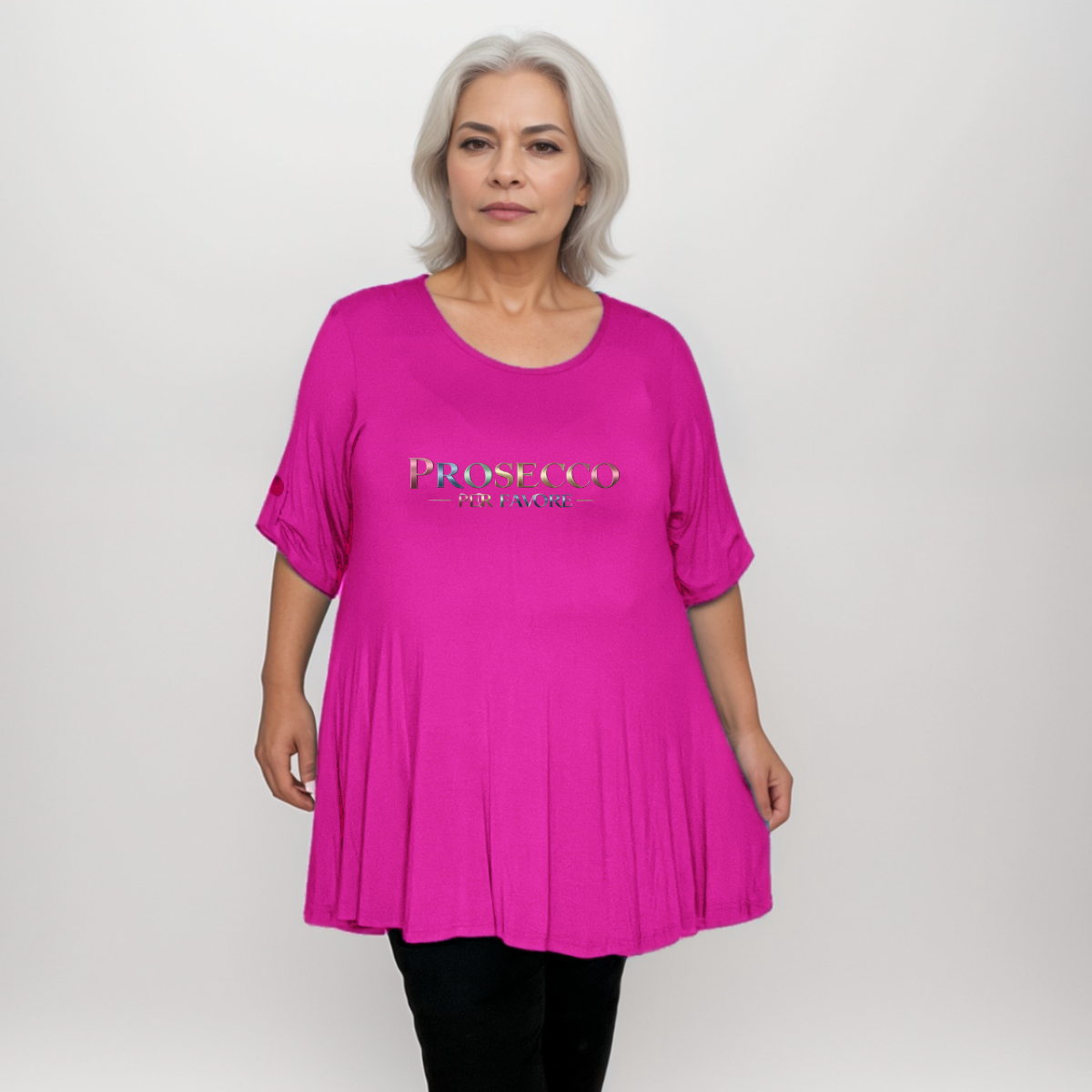 Prosecco Per Favore Button Sleeve Swing Top