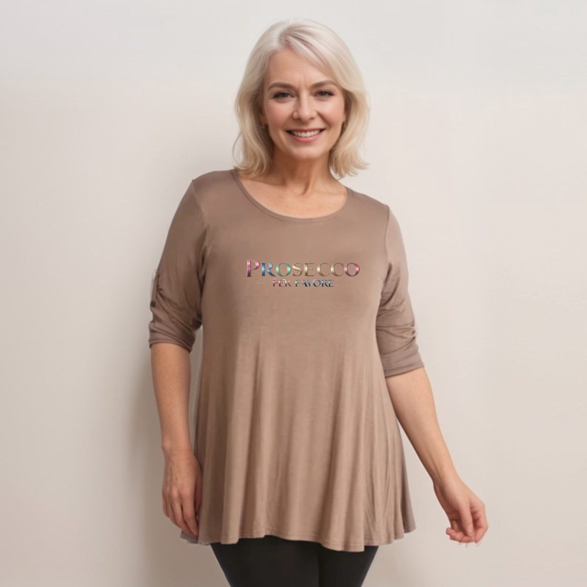 Prosecco Per Favore Button Sleeve Swing Top