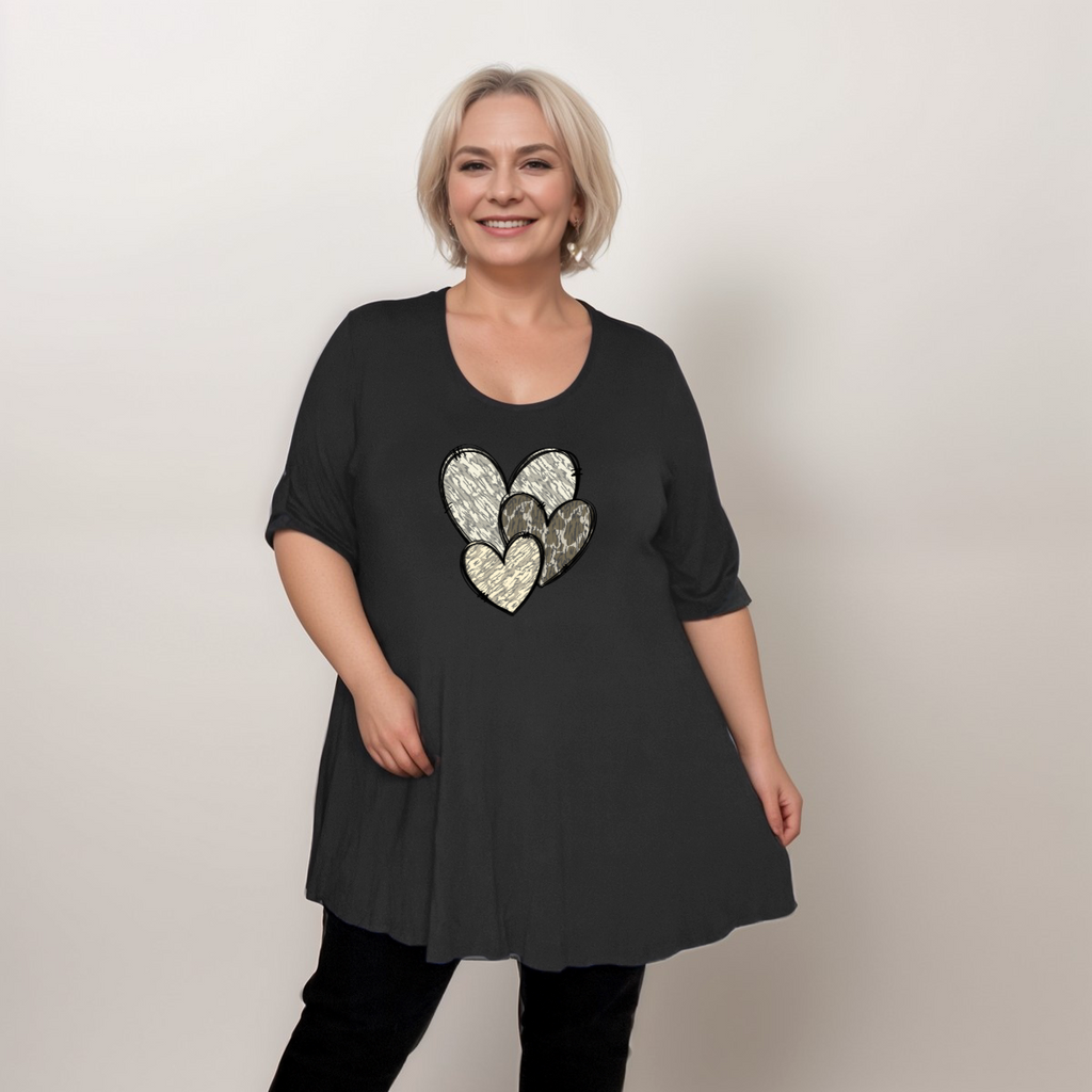 Swing Top with Camo & Leopard Hearts