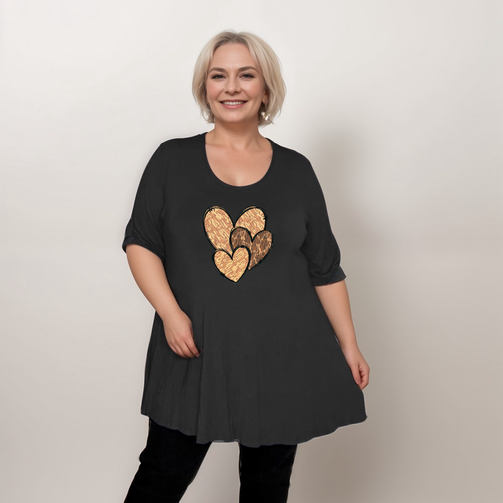 Swing Top with Camo & Leopard Hearts