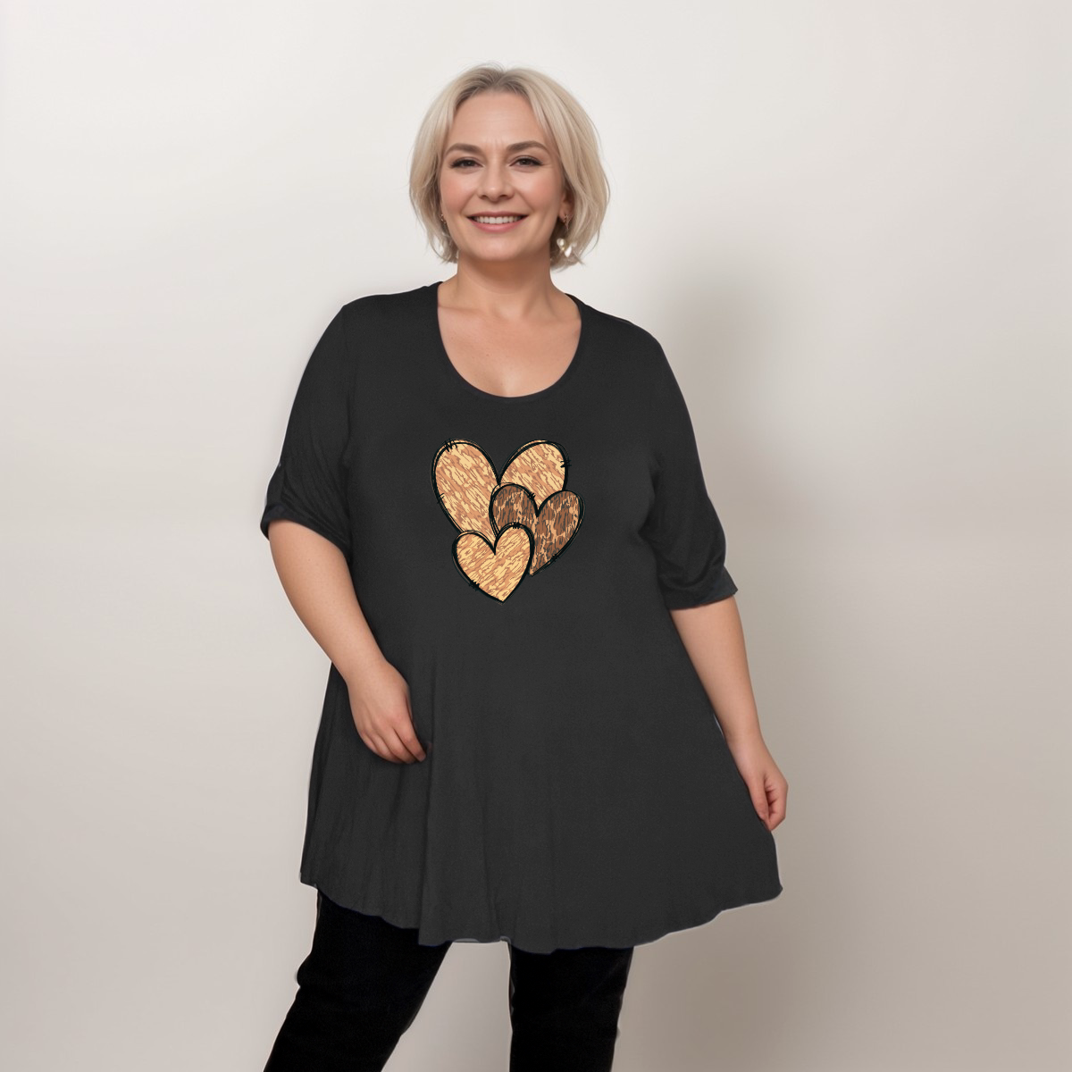 Swing Top with Camo & Leopard Hearts