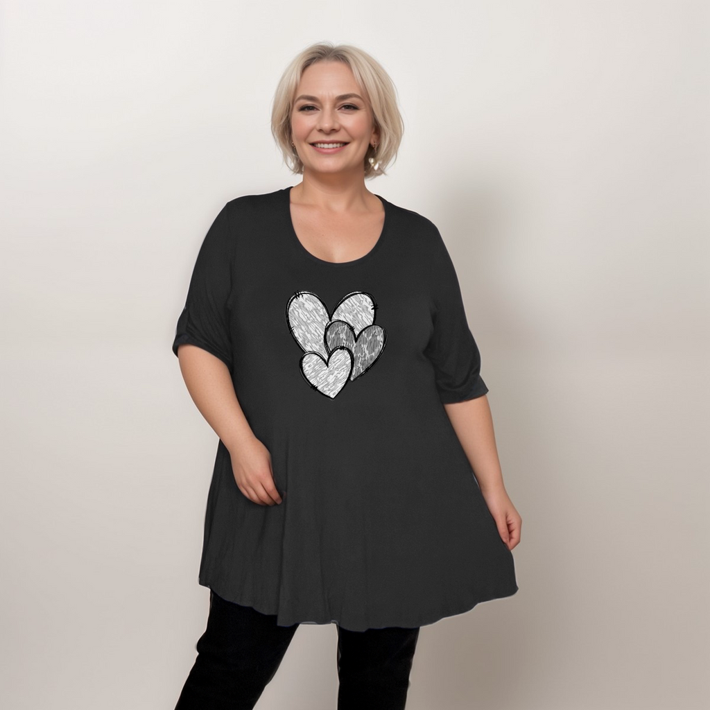 Swing Top with Camo & Leopard Hearts