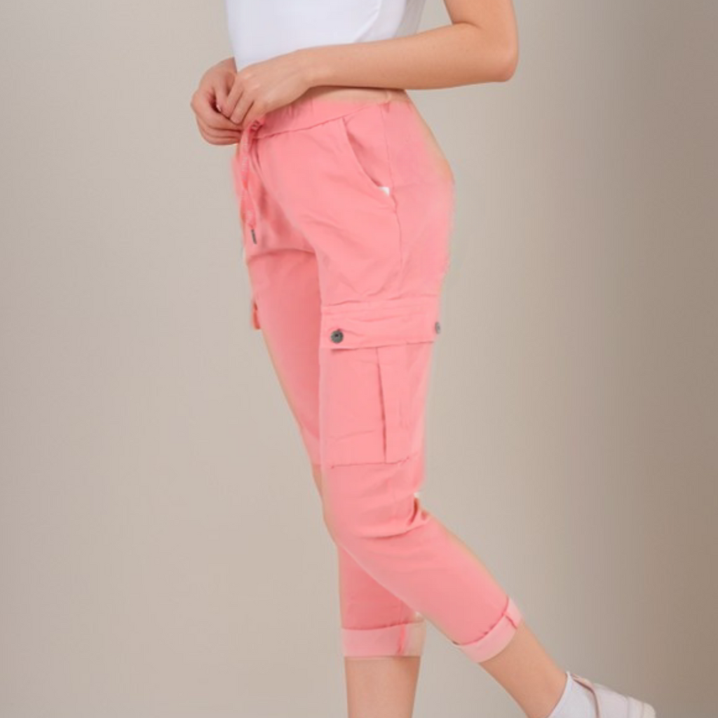Plain Super Stretch Cargo Magic Trousers Jeans