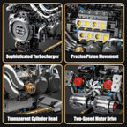 BseSparklion W16 Engine Building Blocks — 801 PCS STEM Model That Runs (Adults & Teens 8+)
