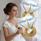 BSRESIN 9 Pcs Rose Gold Bride Balloons – BRIDE Letter, Champagne & Goblet Foil Decor
