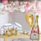 BSRESIN 4 Pcs Diamond Ring Balloons – Large Glitter Foil Ring Balloons for Bridal Shower, Wedding & More