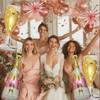 BSRESIN 91 Pcs Rose Gold Balloons Set – Champagne Bottle & Goblet Foil Balloons for Weddings & Parties