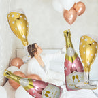 BSRESIN 91 Pcs Rose Gold Balloons Set – Champagne Bottle & Goblet Foil Balloons for Weddings & Parties