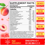 BSSTABBON Organic Methylated B Gummies – Energy Support (120 ct)
