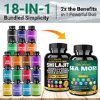 Bualle Organic Sea Moss for Women & Shilajit for Men – 12-in-1 Plant-Powered Wellness (120 Vegan Capsules)